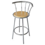 Chrome Bar stool Beech